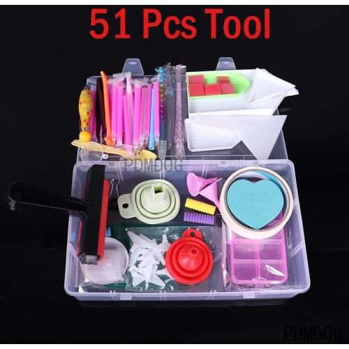 51pcs Diamond Painting Tools and Accessories Storage Containers for Adults or Kids, Apply to 5D Diamond Painting Tweezers/pen