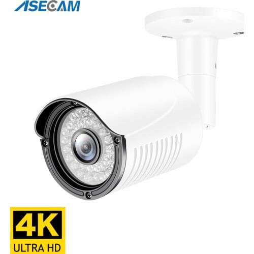 8MP 4K IP Camera Outdoor POE H.265 Onvif White Metal Bullet CCTV Night Vision IR 4MP Waterproof Security Camera