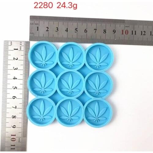 9-Cavities Leaf Checkers Epoxy Resin Mold Pendant Decoration Silicone Mould DIY Crafts Jewelry Casting Mold