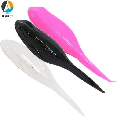 AI-SHOUYU 6pcs/lot Tadpole Soft Fishing Lure 12g/14g Floating/Sinking Bionic Carp Artificial Hard Bait With 2pcs 4# Hook Tackle