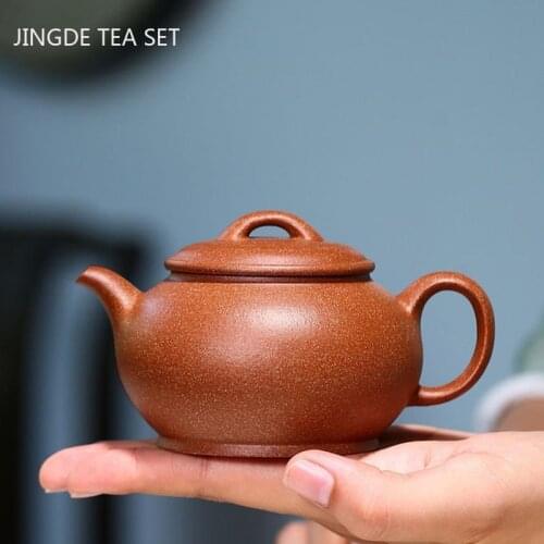 Authentic Yixing Tea Pot Purple Clay Filter Teapots Beauty Kettle Raw Ore Handmade Boutique Tea Set Chinese Tie Guanyin 190ml
