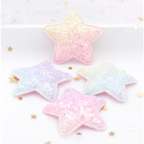4CM Bling Iridescence Appliques for Hair BB Clip Decor Star Padded Patches for DIY Crafts Clothes Headwear Hat Accessories S61