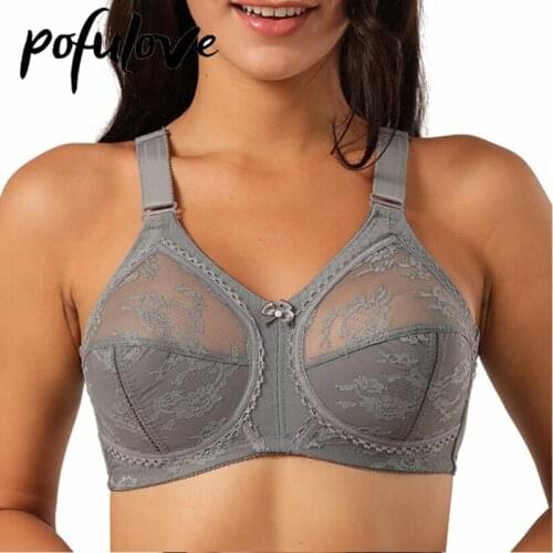 Women Plus Size Bra Lace Sexy Bras Cotton Wireless Bralette Push Up Seamless Underwear Female Full Cup Large Bosom Brasserie