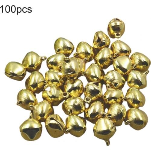 100Pcs 6mm Bright Color Christmas Bells Eye-catching Metal Wind Chime Making Decorated Bell Party Supplies