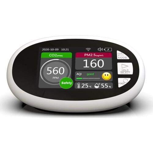 Co2 Detector Pm2.5 Air Meter WiFi Control Multifunctional Air Quality Analyzer Real-time Monitoring Rechargeable Analyzer