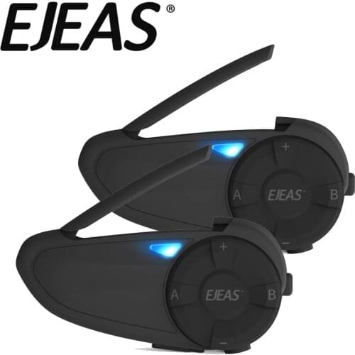 2pcs EJEAS Quick7 Bluetooth 5.0 Quick Pair Waterproof Motorcycle Intercom Helmet Headset Up to 7 Riders Wireless Interphone Q7