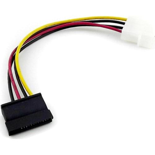 IDE 4-Pin Male To Serial ATA SATA 15-Pin Female Power Adapter Cable LP4 Female To SATA Power Connector