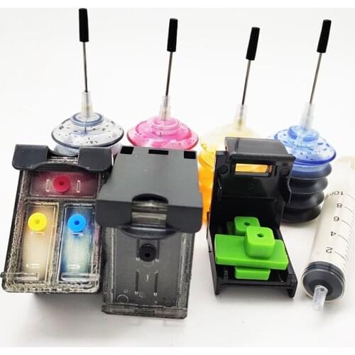 Einkshop 62XL Refillable Ink Cartridge Replacement for Hp 62 Xl Envy 5540 5640 7640 5646 5541 5740 5742 5745 200 250 Printer