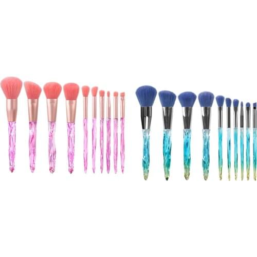 Makeup Brushes 10 PCS Crystal Handle Makeup Brush Set,Fiber Eye Brush Beauty Makeup Kit