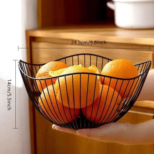 Metal Fruit Basket Morden Wire Snack Bread Vegetable Storage Bowls Kitchen Eggs Dessert Holder Nordic Organizer Cake Stand