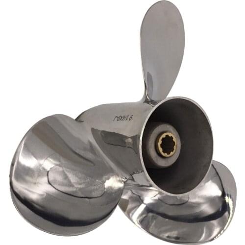 Boat Propeller 9 1/4x8 for Yamaha 9.9HP-15HP 3 Blades Stainless Steel Prop SS 8 Tooth RH OEM NO: 63V-45947-00-EL 9.25x8