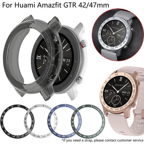 Metal Outer Edge Dial Scale Speed Tachymeter Case Cover For Huami Amazfit GTR 47MM Stainless Steel Watch Bezel Ring For GTR 42