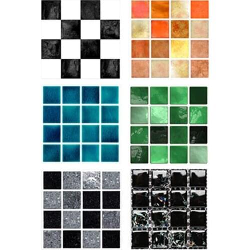 10 Pcs Tile Stickers Strong Stickness Easy to Clean 3D Mosaic Removable Square Wall Decal for Home decor Pegatinas de pared