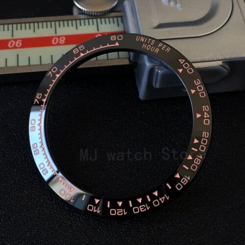 Sloping ceramic bezel insert 38.5*30.5mm For Rolex Daytona No Luminous watch parts