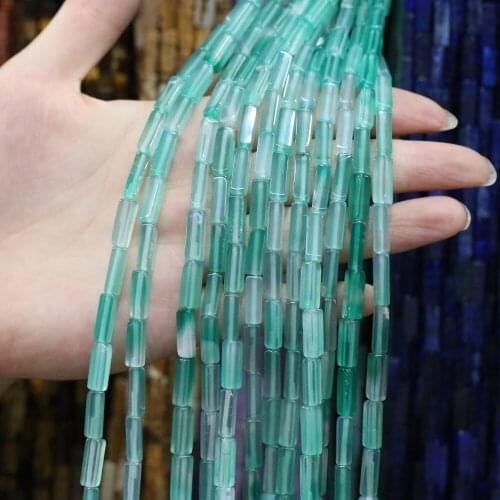 Natural Stone Rectangular Scattered bead agates prehnites Stone string Beads for Jewelry Making DIY Necklace Bracelet 4x13mm