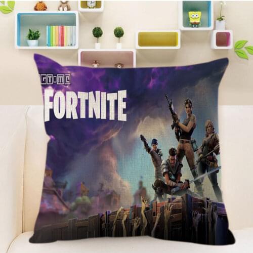 45*45CM Fortnite Pillowcase linen Cartoon Anime Cushion Game Figure Model Pattern Children Birthday Toys Gift Party Decoration