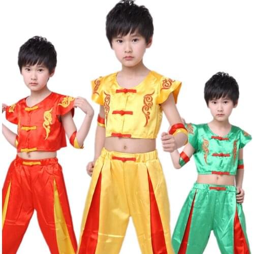 New Arrival Chinese Ancient Costume Children Sleeveless Kungfu Suit Male Stage Performance Wushu Costume Chinese Traditional 18
