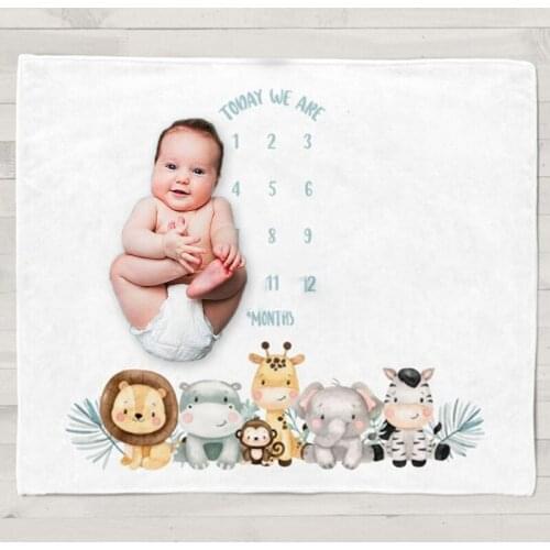 Twin Baby Monthly Record Growth Milestone Blanket Newborn Soft Swaddle Wrap Photography Props Creative Background Cloth