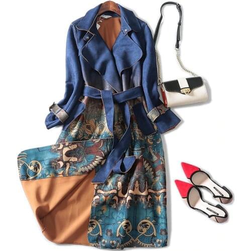 OKXGNZ Women's Suede Trench Coats