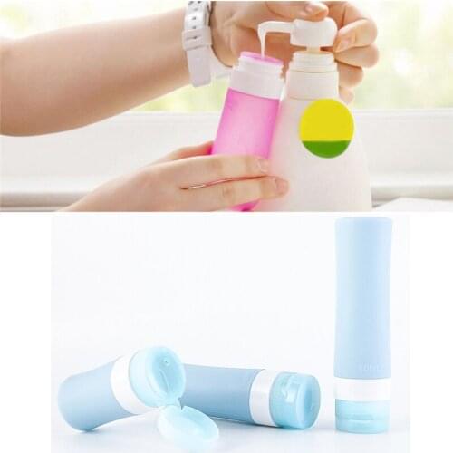 Portable Cosmetic Refillable Silicone Bottle Traveler Lotion Bath Shampoo Containers Hot Empty Makeup Containers