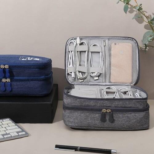 Portable Cable Digital Storage Bag USB Gadgets Wire Charger Power Supply Battery Zipper Cosmetic Bag Item Organizer Bag