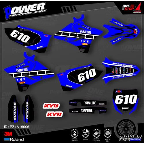 PowerZone Custom Team Graphics Backgrounds Decals 3M Stickers Kit For YAMAHA 2015 2016 2017 2018 2019 YZ125-250 006