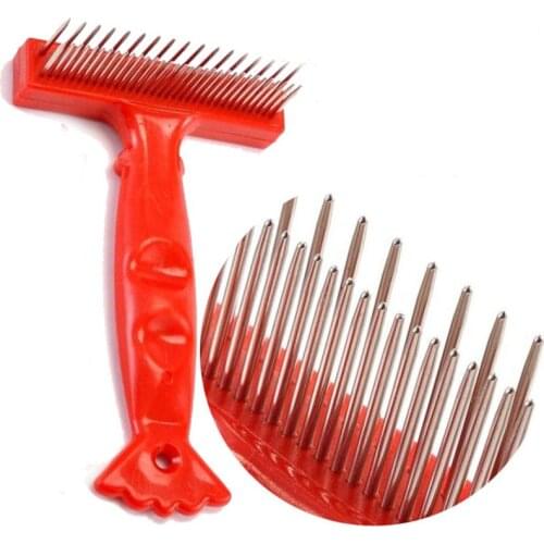 Double Row Pet Comb Stainless Steel Pins Dog Cat Grooming Undercoat Rake Brush Safe and Durable Products Pet Tools 1 Pcs