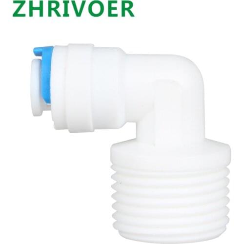 OD Hose 1/4" 3/8" 1/2" BSP Male Reverse Osmosis System Plastic Pipe Connector RO Water Elbow Quick Coupling Fitting 1/4" 3/8"