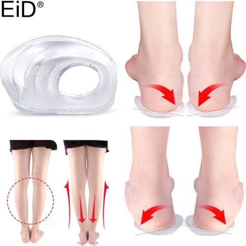 Silicone Orthopedic Shoes Sole Insoles O/X Type Leg Insoles Shoe Inserts Medial Lateral Heel Wedge Lift Silicone Pads Corrective