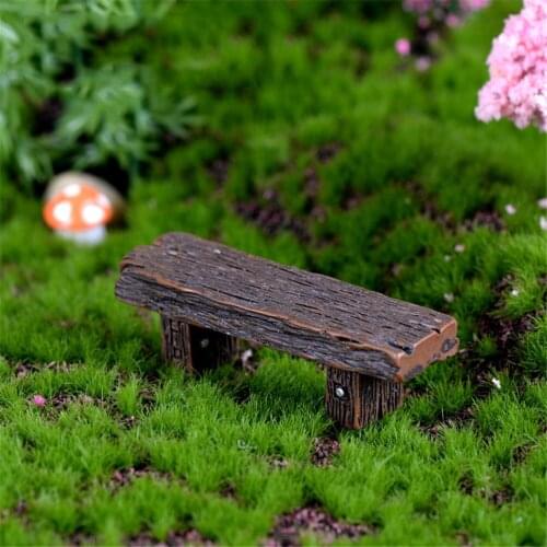 Resin Cartoon Wooden Stool Micro Landscape Fairy Garden Figurine Dolls House