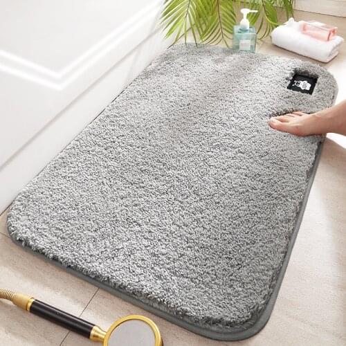 Modern simple solid color high wool thick household floor mats bedroom door bathroom non-slip mat absorbent carpet floor mats