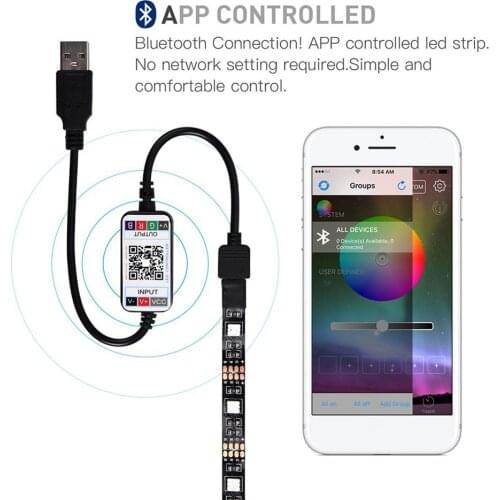 Bluetooth LED Strip Lights 20M RGB 5050 SMD Flexible Ribbon Waterproof RGB LED Light 5M 10M Tape Diode DC 12V Bluetooth Control