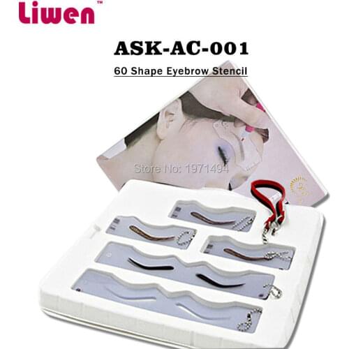 New arrival 60 type Eyebrow Stencil Different shape eyebrow template Magic Make Up Tool perfect shape Eyebrow design