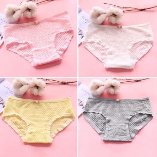 10pc/Lot Briefs Cotton Spandex Underwear Little Girls Big Teen Solid Color Soft Panties 8-14Years