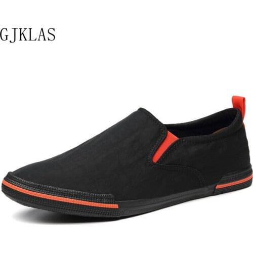Spring Mens Flat Casual Shoes Male Breathable Comfortable Slip on Canvas Shoes for Men Fashion Soft Splice Color Driving Shoes