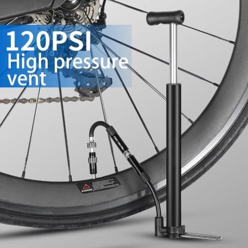 Bicycle Pump Portable 120PSI Aluminium Alloy High Pressure Cycling Pump Air Inflator MTB Bicycle Tire Pump for Outdoor Travel