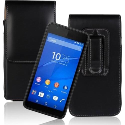 High Quality Leather Smooth Lichee Pattern Case Belt Clip Pouch Case Cover For Sony Xperia E4g Drop Shipping
