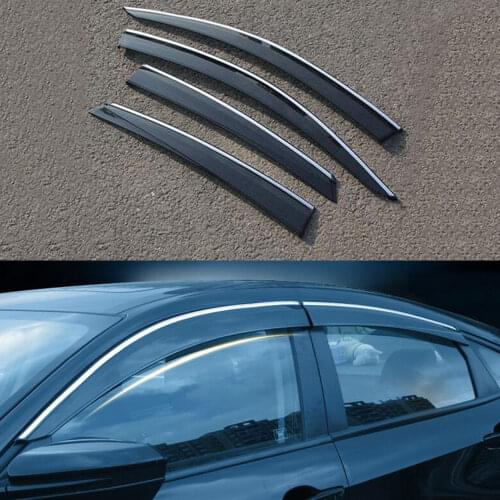 BBQ@FUKA Car-styling Car Window Visor Rain Guard Deflector Weather Shields Car accessories Fit For Honda Civic 2016 2017