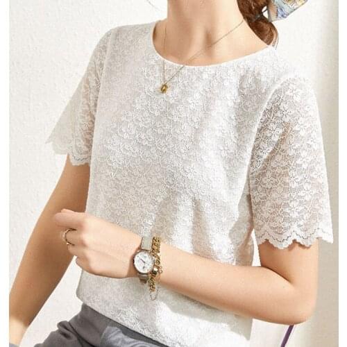 French Lace Ruffle Sleeve t Shirt Women Print Round Neck Bottoming Clothing Femme Harajuku White Tees Pullover Clothes Top Mujer