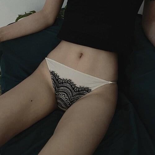 Womens Panties Sexy G-string Thong Tanga Lace Underwear Panties Tempting Underpants Satin Intimate Lingerie Lady Erotic Hipster