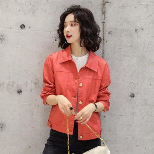 Single Row Buckle Leather Womens 2020 Autumn Dress New Korean Version Casual Temperament Pew Leather Jacket Short Small Pu Tide