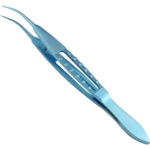 1pcs Titanium Curved Tying Forceps with 5mm Platform Ophthalmic Toothless Forceps Ophthalmic Tweezers Ophthalmic Instrument