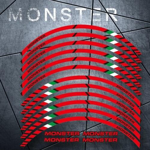 12 X Thick Edge Outer Rim Sticker Stripe Wheel Decals FIT all DUCATI MONSTER 695 696 796 1100 1100S 797 821 795