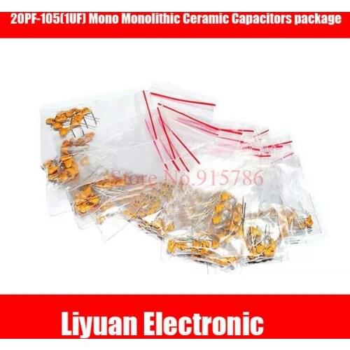 18valuesX10pcs=180pcs 20PF-105(1UF) Mono Monolithic Ceramic Capacitors 50V component diy package new original free shipping