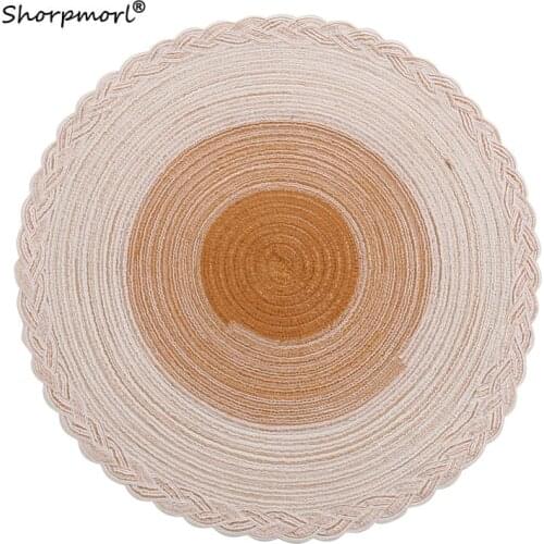 2021 Classic Cotton Gauze Dining Table Placemat Home Decorative Nordic Style Coffee Tea Coaster Pad Mats Diameter 38CM