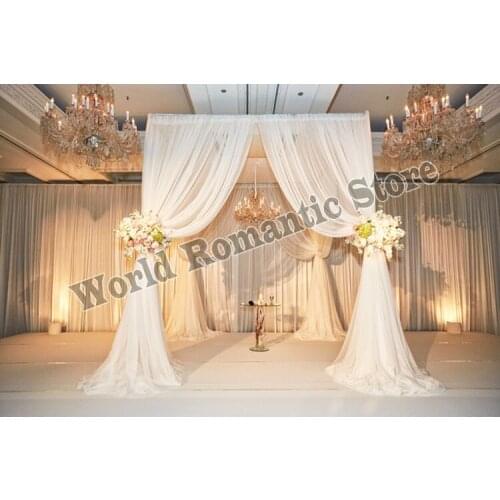 3M x 3M x 3M Pure white color wedding pavillion drapes with stainless steel Stand,wedding decoration church drapery