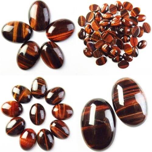 5Pcs Natural Red Tiger Eye Gem Oval CAB CABOCHON 18x13mm/20x15mm/25x18mm/30x20mm