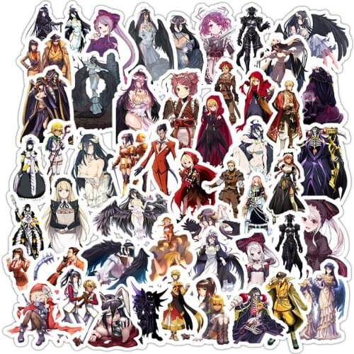 50Pcs Vintage Anime Overlord Retro Stickers For Home Living Room Decoration Kraft Stickers Painting Stickers Decals