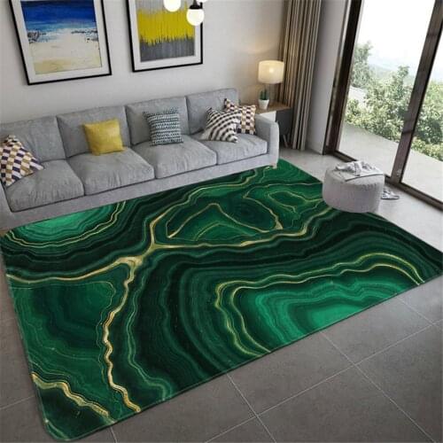 Abstract Marble Green Bedroom Rug Agate Stone Texture Printed Living Room Rug Large Flannel Floor Mat Area Rug Coffee Table Mat