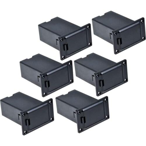Promotion--6pcs Black 9v Battery Holder/case/box Compartment Cover Case Guitar&bass Pickup
